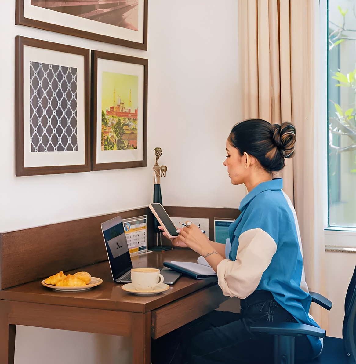 Woman holding a white flower
