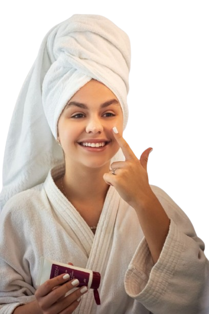 Woman receiving a luxurious facial treatment