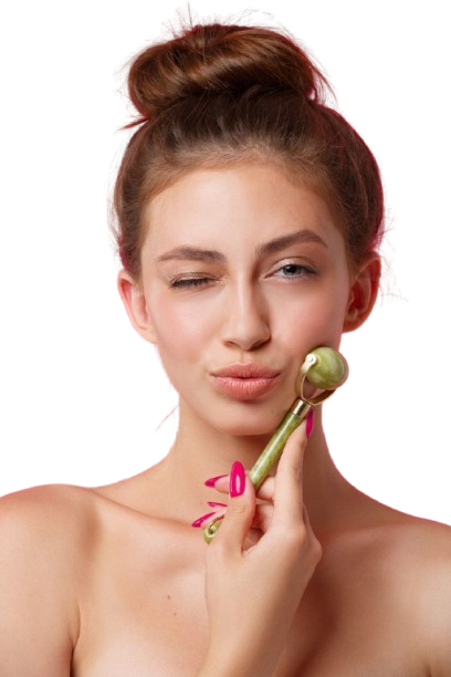 Close-up of healthy hair and skin texture