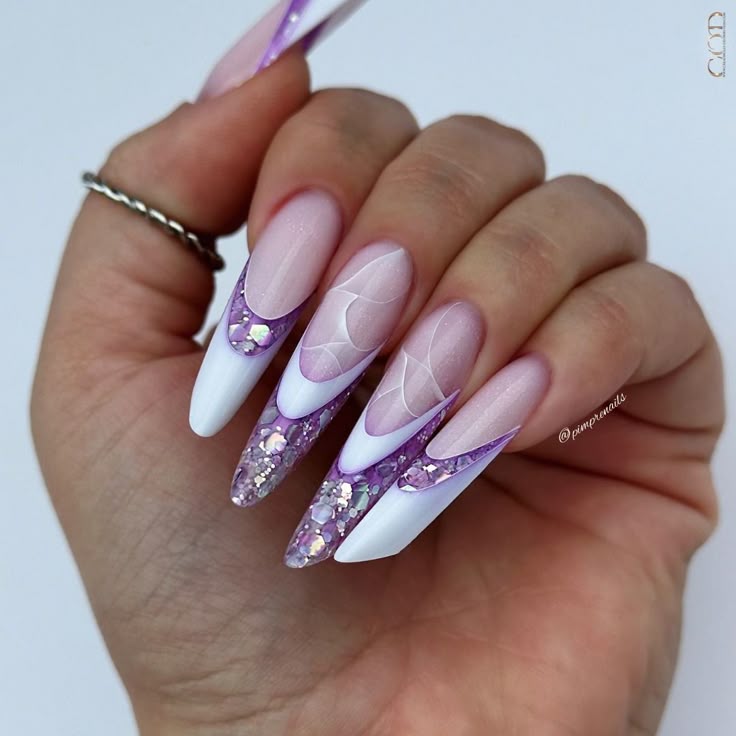 Glitter Accented French Tips
